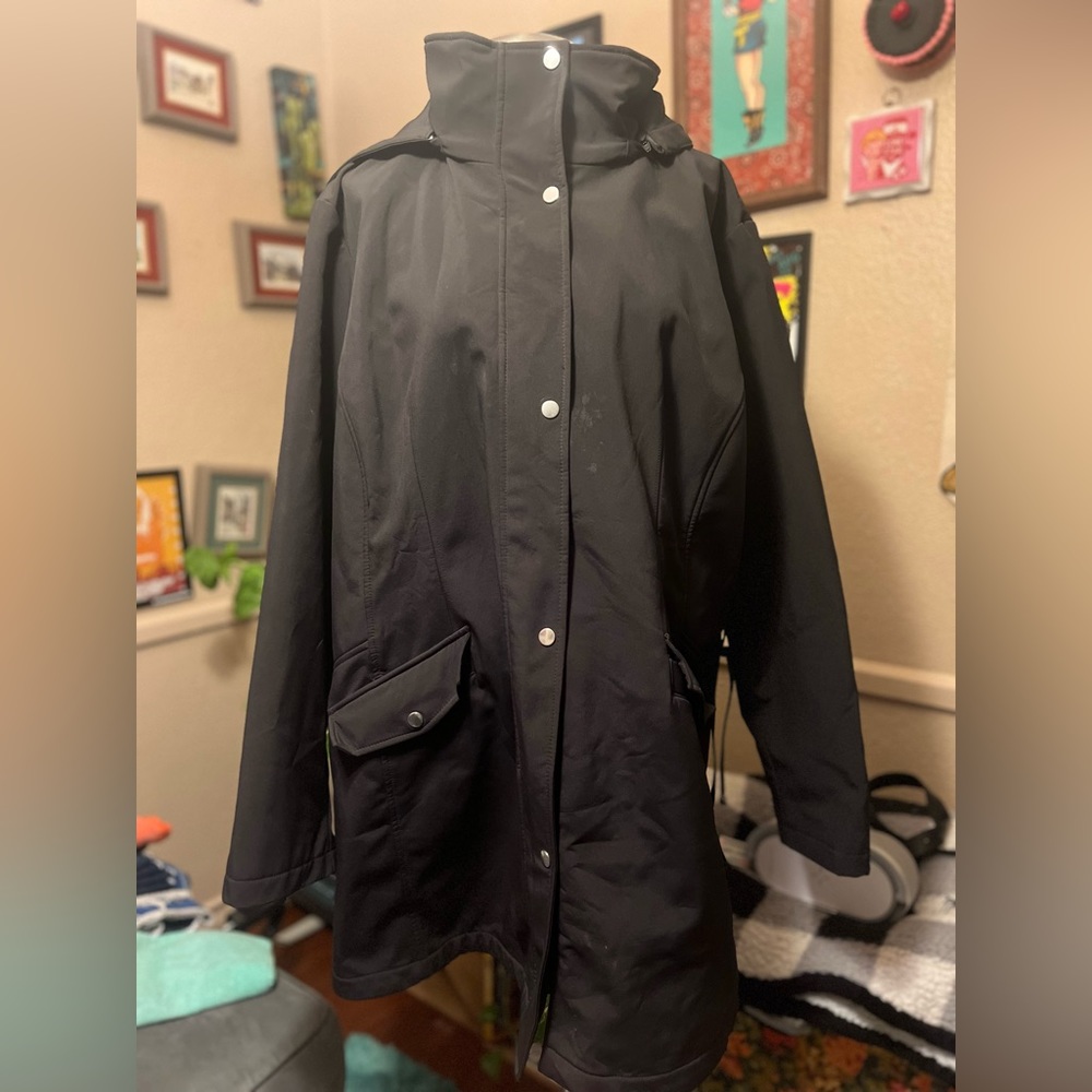Women’s Liz Claiborne Adjustable Size Micro-fleece Lined Waterproof Coat, 3X